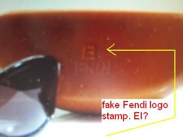 Fake Fendi sunglasses case logo