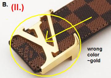 Fake Louis Vuitton gold belt buckle