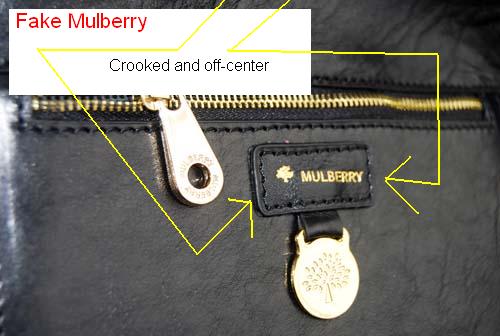 phony black Mulberry label