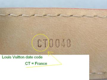 authentic Louis Vuitton date code belt