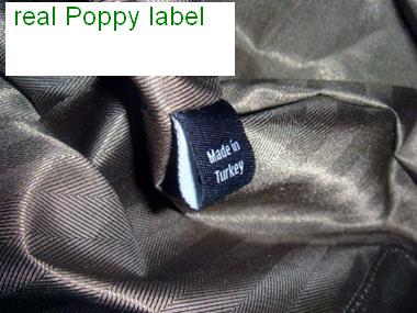 real mulberry Poppy label